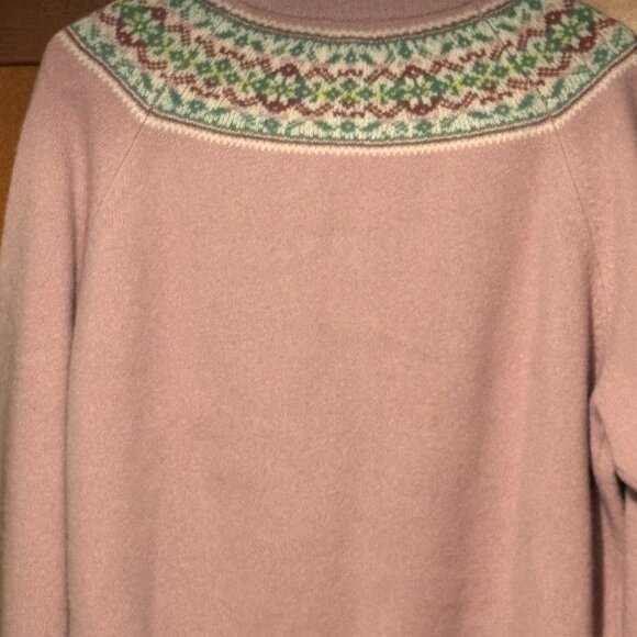 J Crew Classic Fair Isle cardigan in vintage lambs wool Sz L $159 - Picture 7 of 11